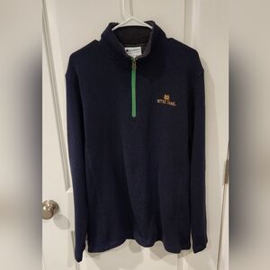 Men's Champion Navy Notre Dame Fighting Irish Ribbed Quarter-Zip Pullover Large